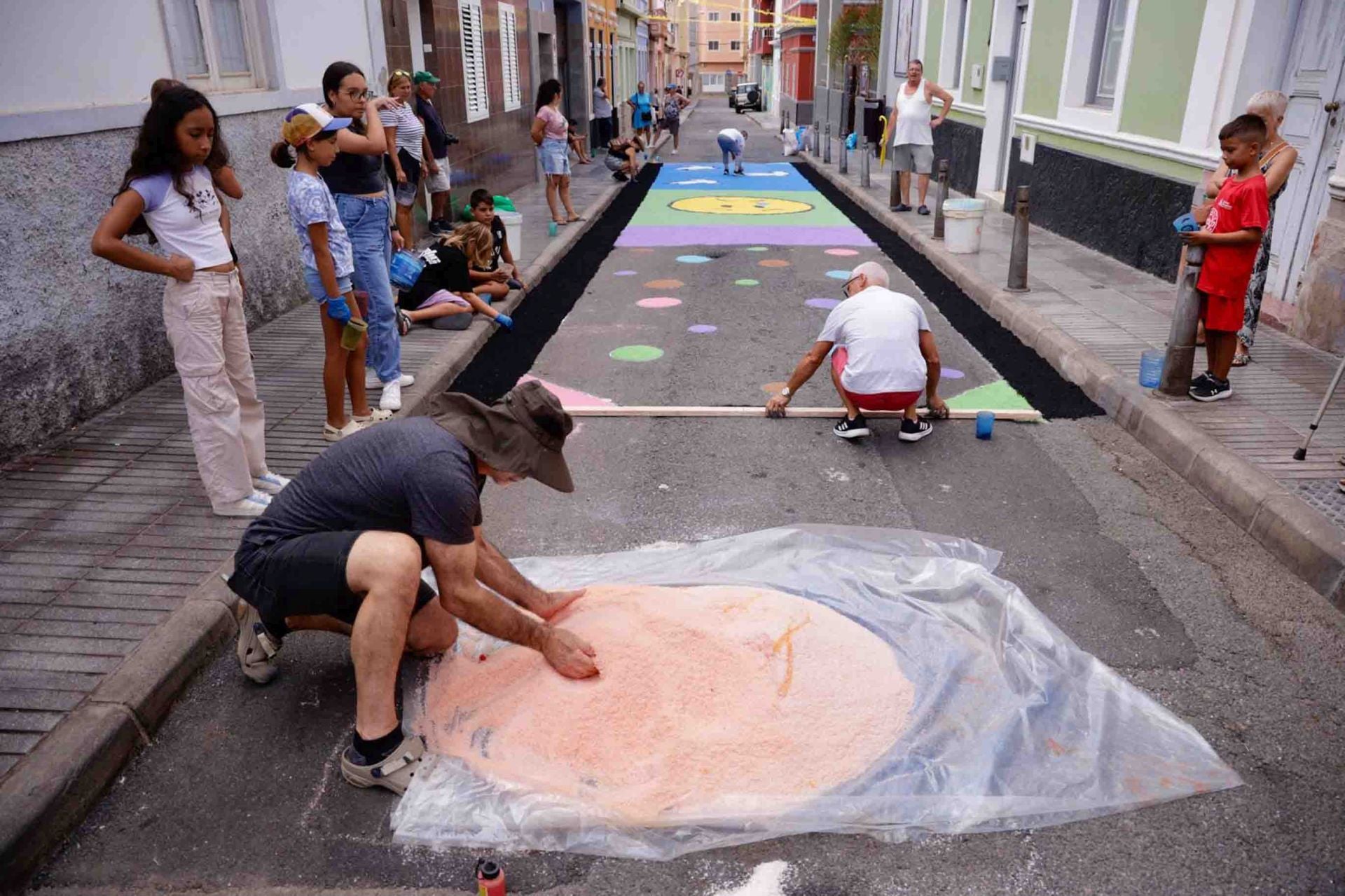 Alfombras para celebrar las fiestas de San Pío X en La Isleta
