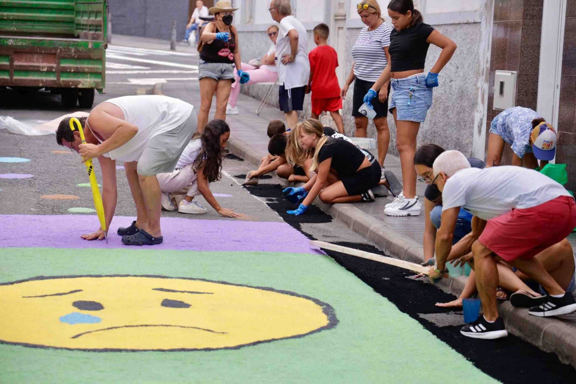Alfombras para celebrar las fiestas de San Pío X en La Isleta