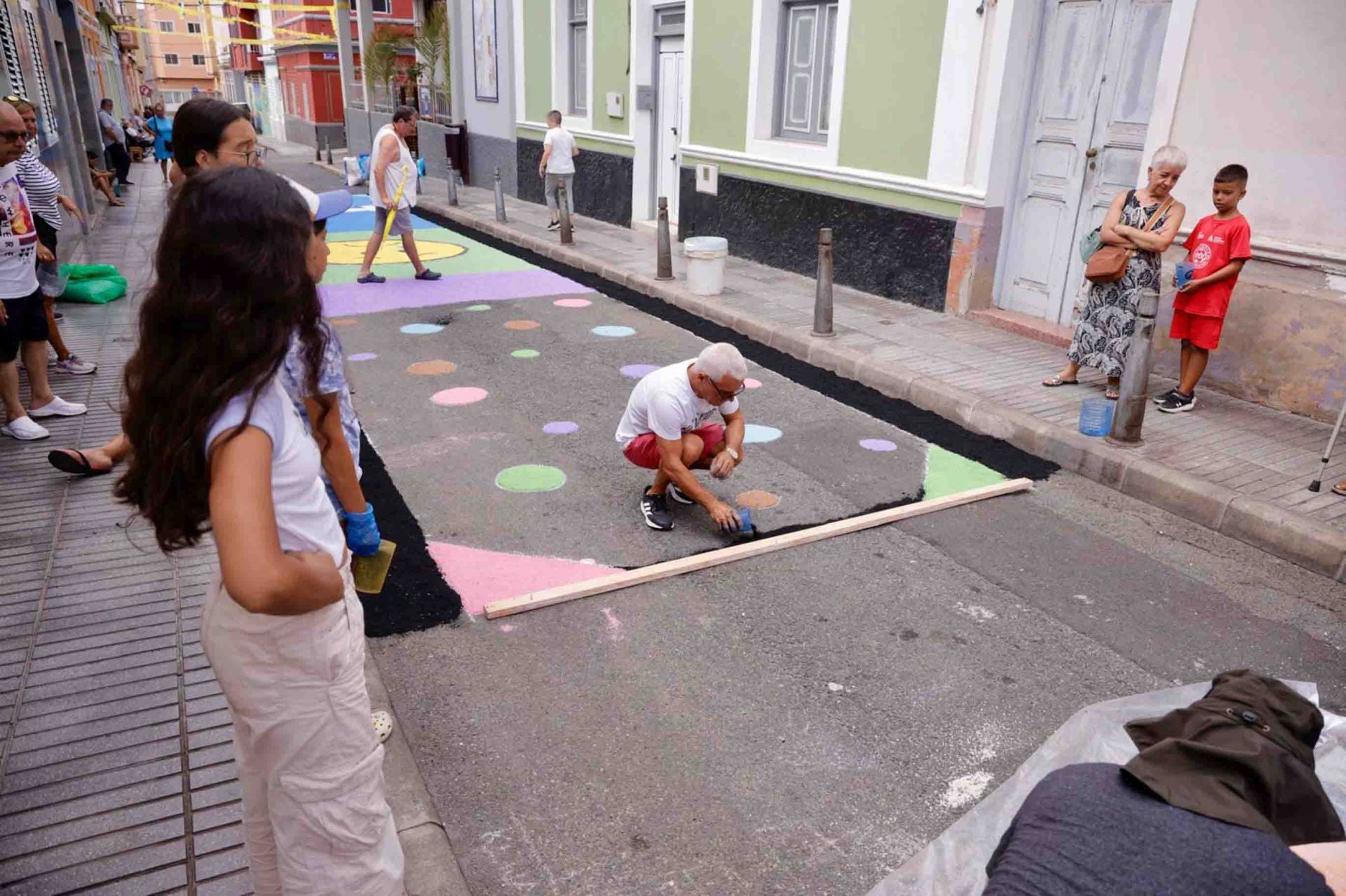 Alfombras para celebrar las fiestas de San Pío X en La Isleta