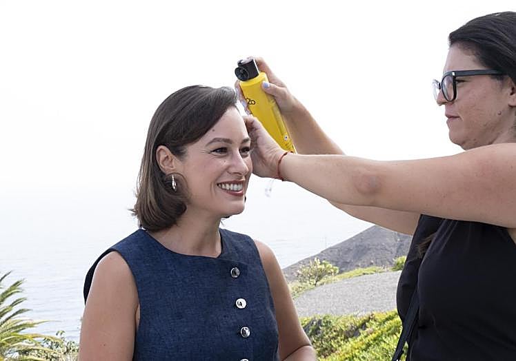 Aida Folch, en el set de rodaje.