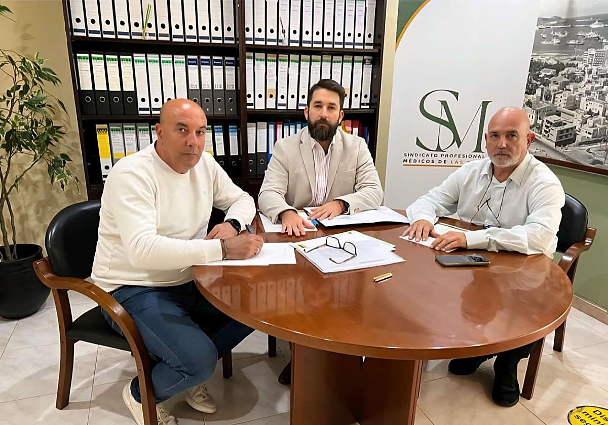 Representantes del Sindicato Médico de Canarias y de Asamblea7Islas.