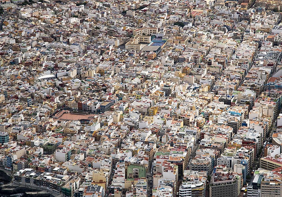 Vistas aéreas de Las Palmas de Gran Canaria.