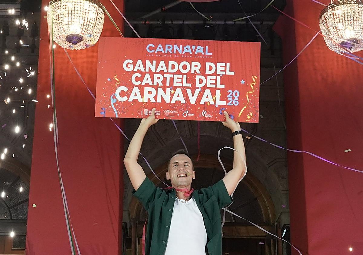 Imagen principal - El carnaval de Las Palmas de Gran Canaria ya tiene cartel: una sardina con escamas de póker