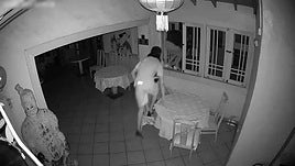 Imágenes de la cámara de seguridad en el momento de la huída de los asaltantes.