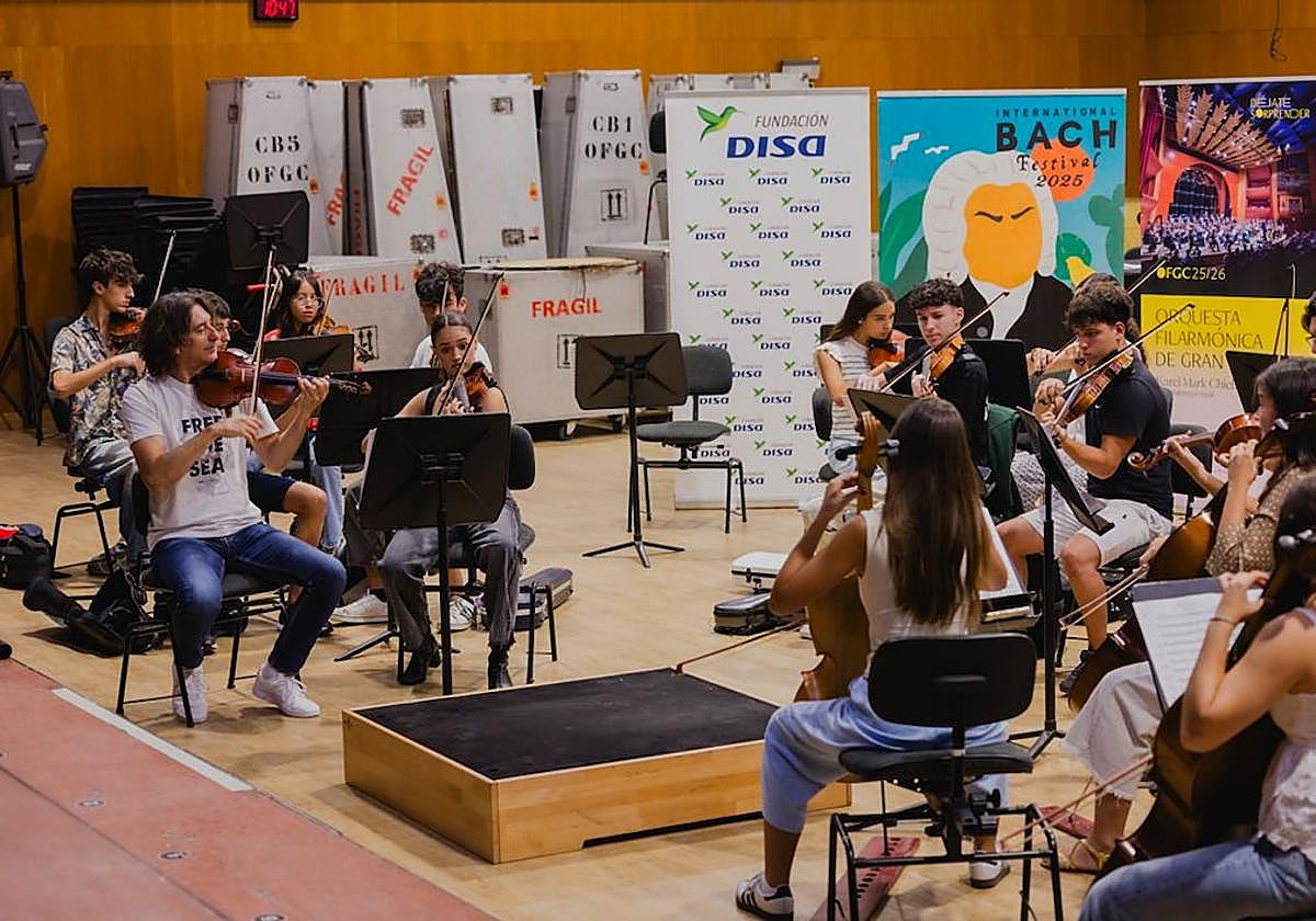 Un momento del ensayo desarrollado en la mañana de este miércoles, en la sede de la OFGC.
