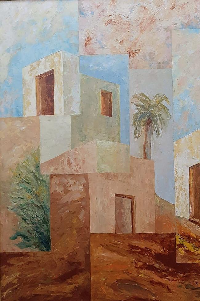 'Casa risco'. Acrílicos. DM. 93.5x72 cm, de Conchy Rivero.