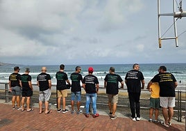 Imagen de la protesta de este domingo en Las Canteras.