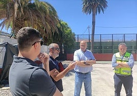 Visita del alcalde, José Armengol, a las obras en el colegio Sataute.