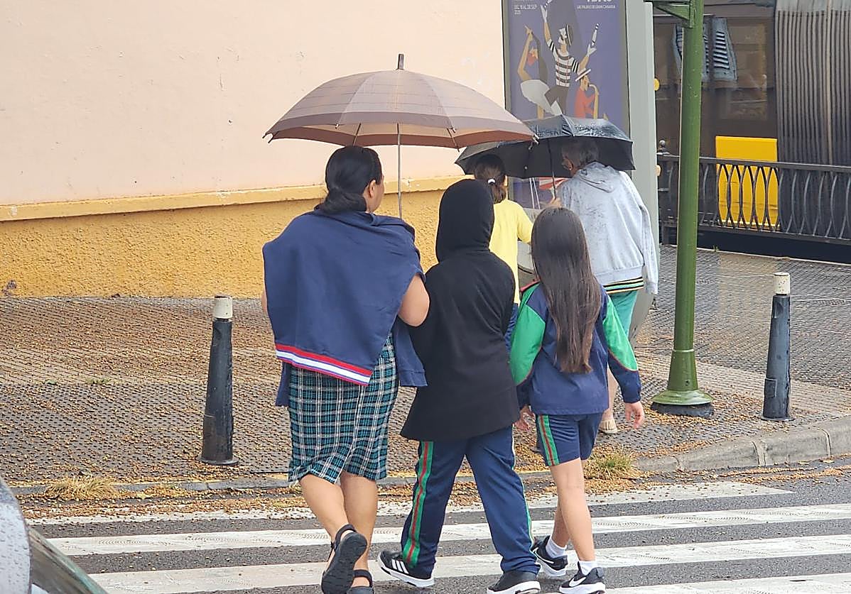 Las Palmas de Gran Canaria bajo la lluvia.