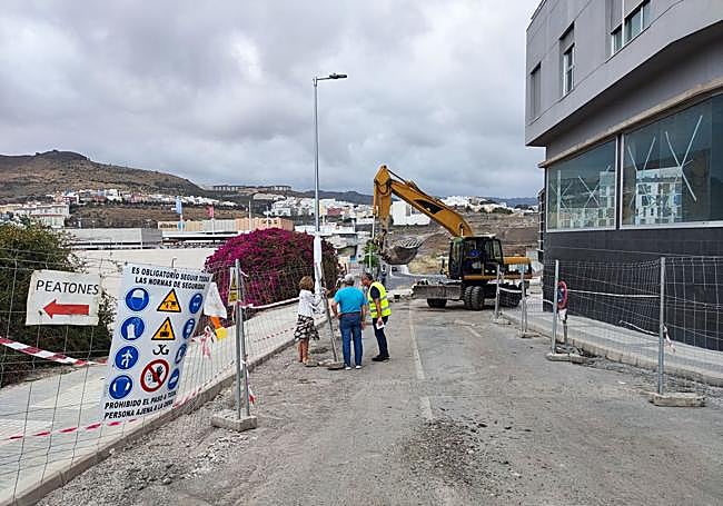 Imagen de archivo de obras en Tamaraceite.