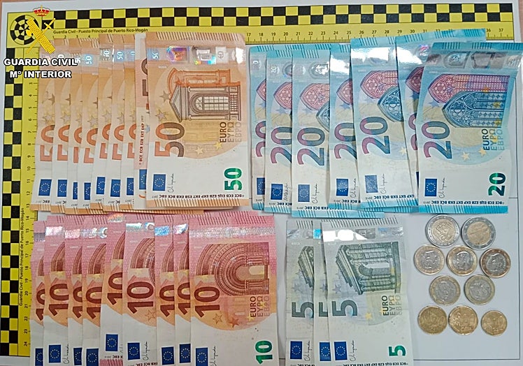 Imagen de los más de 700 euros incautados al joven.