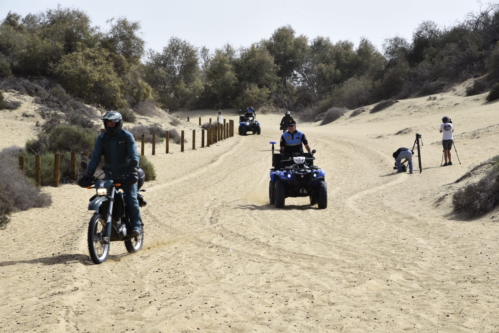 Despliegue de seguridad para proteger las dunas de Maspalomas