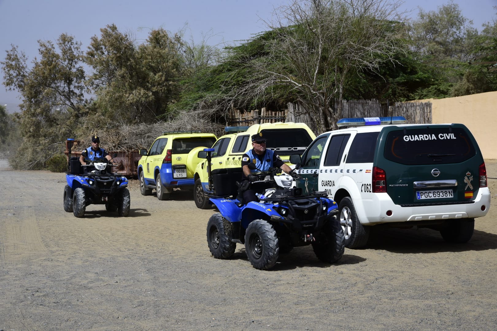 Despliegue de seguridad para proteger las dunas de Maspalomas