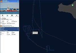 Imagen que aporta los detalles de la ruta del Open Arms.