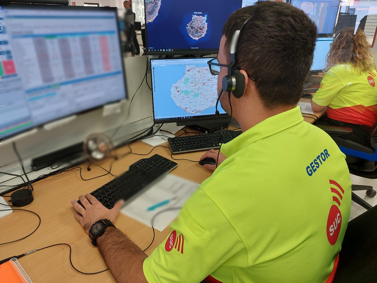 Imagen de la central de llamadas del Centro Coordinador de Emergencias y Seguridad.