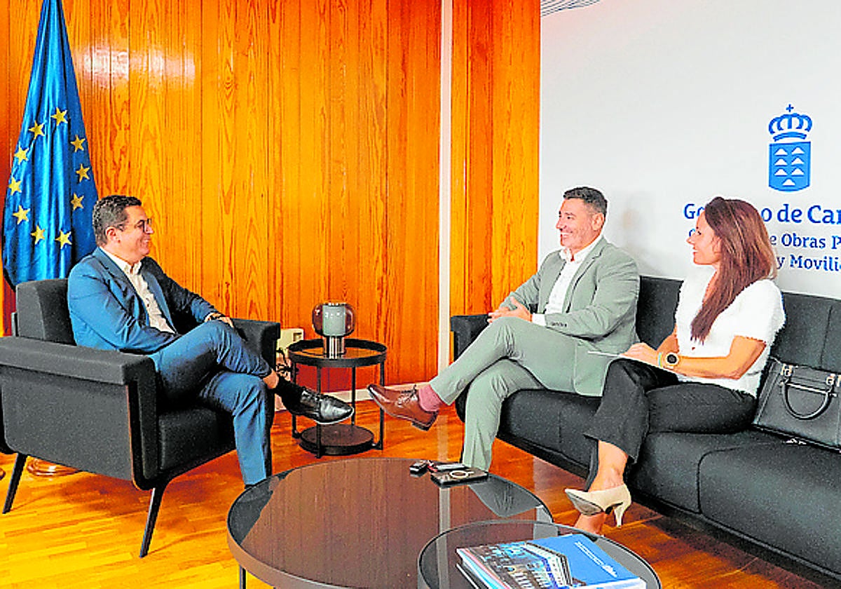 Rodríguez, Marichal y Jiménez, durante el encuentro.