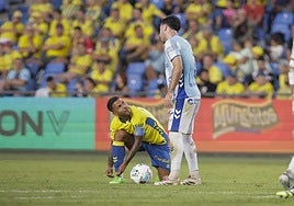 Jonathan Viera, en el partido ante el Málaga.