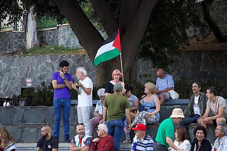 Imagen de la concentración de este jueves en el Parque Doramas.