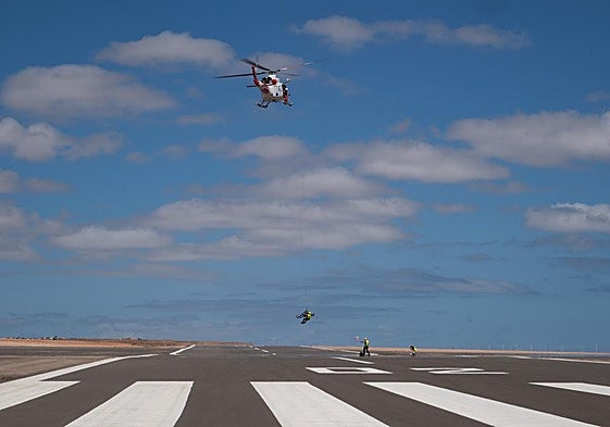 El simulacro de emergencias con tecnología U-Space se llevó a cabo en el estratopuerto del Parque Tecnológico, en el municipio de Puerto del Rosario.