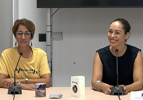 La alcaldesa, Onalia Bueno, y la consejera insular de Cultura, Guacimara Medina.