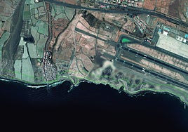 Ortofoto con el nuevo deslinde propuesto por Costas y que afectará al litoral de Ingenio.