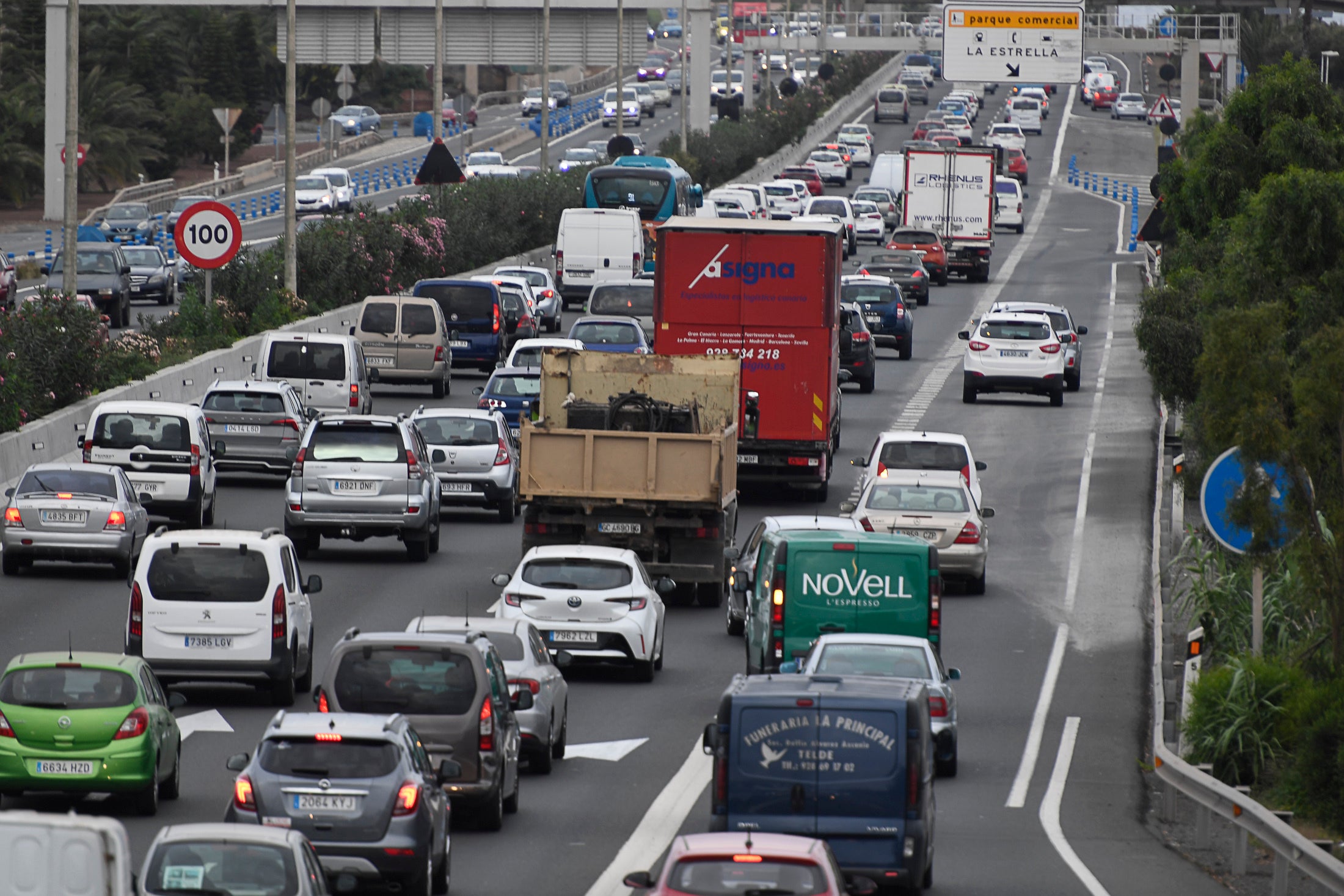 Imagen de un atasco en Gran Canaria