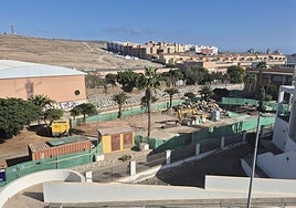 Estado actual de las obras del velatorio en Pino Seco (Arguineguín).