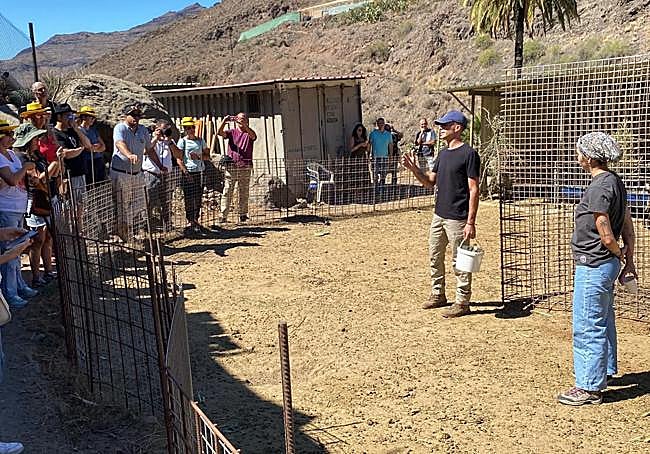 Un momento de la visita a la quesería El Lomitillo de Tasarte.