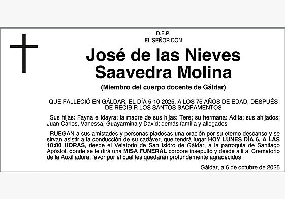 José de las Nieves Saavedra Molina