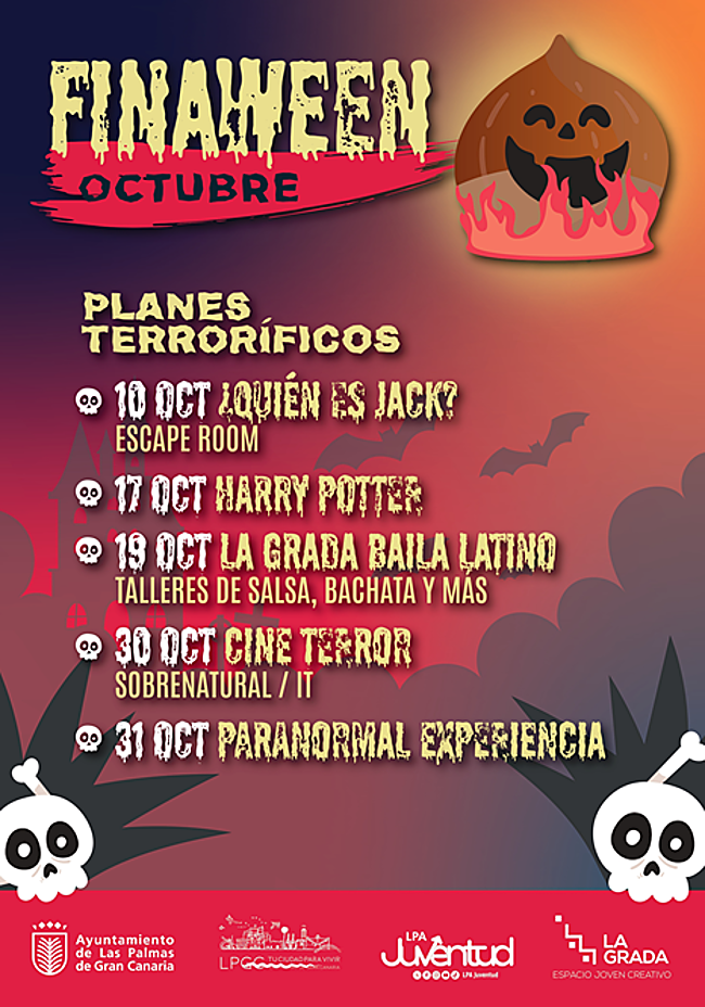 Programa de actividades para celebrar Halloween y los Finaos en La Gradad (Las Palmas de Gran Canaria)