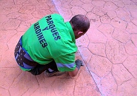 Imagen de archivo de un trabajador de Parques y Jardines.