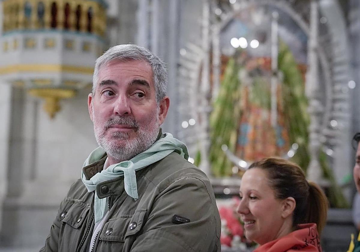 Fernando Clavijo, este sábado en la peregrinación de la Virgen de Candelaria.