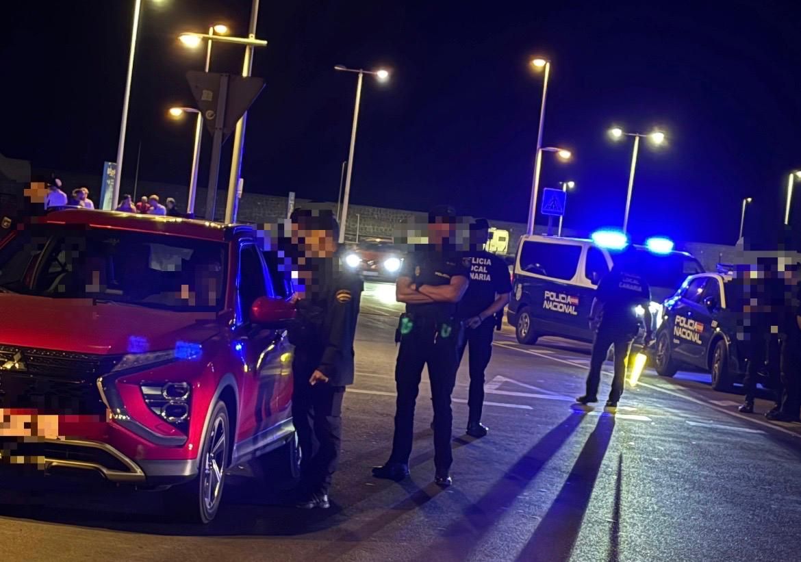 Imagen del momento del control el pasado viernes en Arrecife.