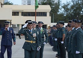 El Coronel Jefe Javier Peña de Haron durante el desfile.