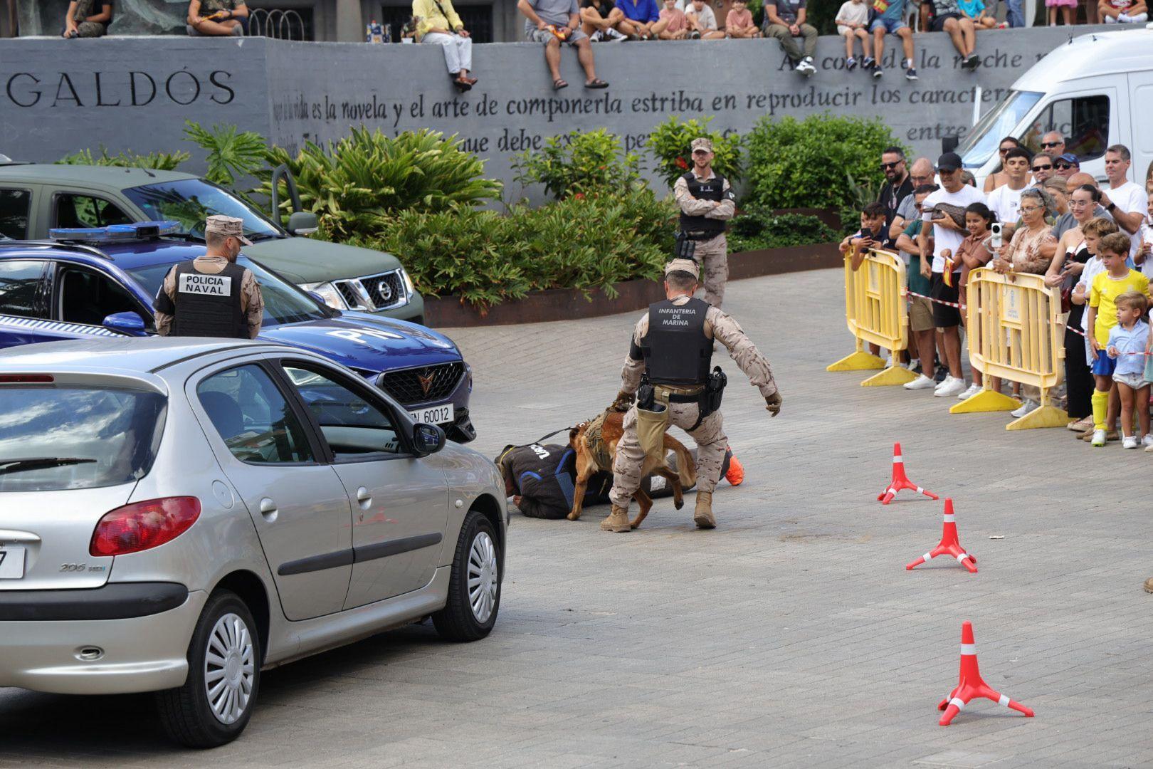 La Fuerzas Armadas exhiben sus recursos materiales y humanos en la plaza de La Feria