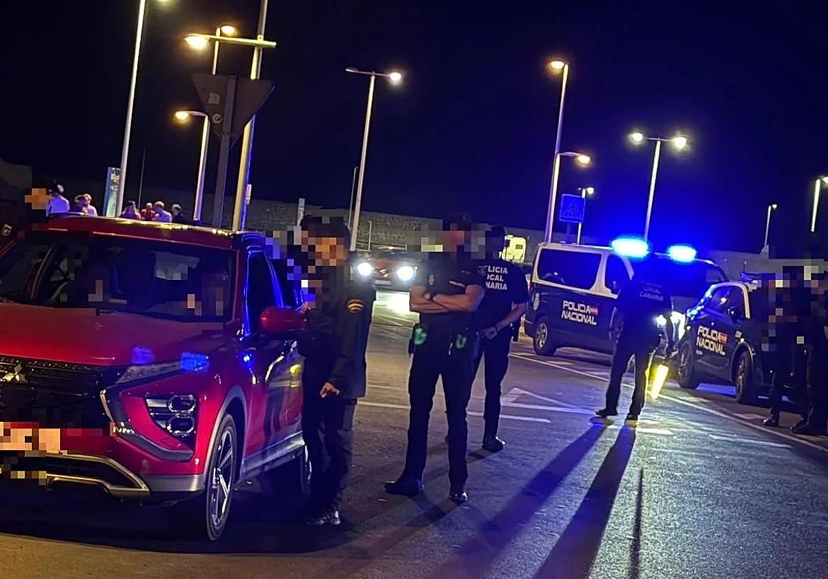 Momento del incidente con el comisario vivido el pasado fin de semana.