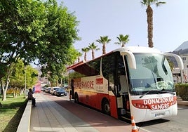 Imagen de una unidad móvil del banco de sangre de Canarias.