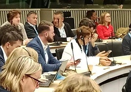 Un momento de la intervención de Bueno en la Semana Europea de las Ciudades y las Regiones.