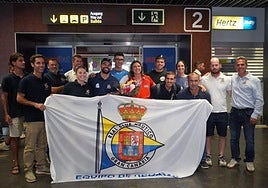 La grancanaria María Cantero aterrizó ayer en la isla tras proclamarse campeona del mundo en Italia.