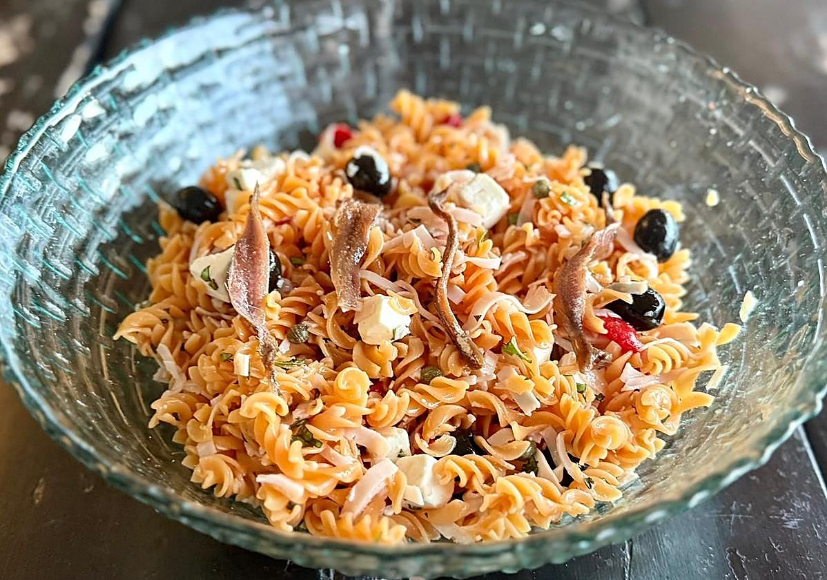 Ensalada con pasta de lenteja roja La Isleña