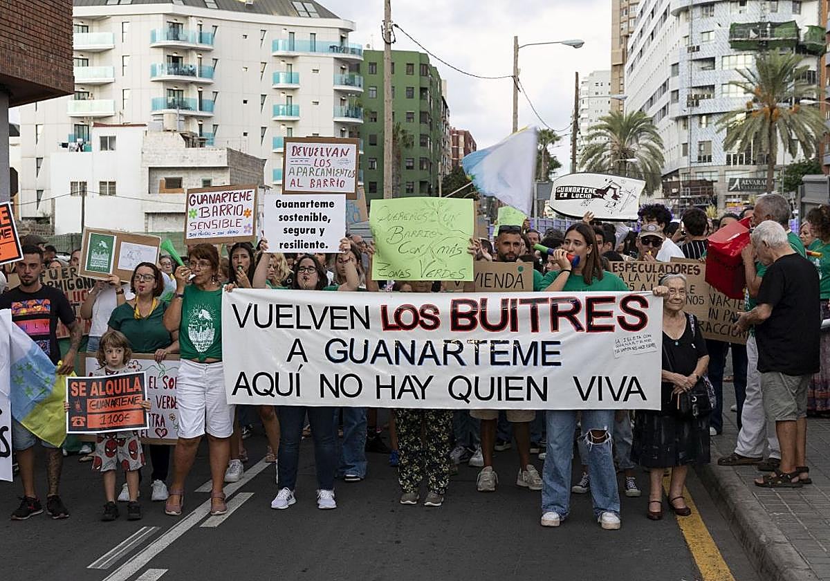 Imagen de archivo de una manifestación contra la especulación inmobiliaria en Guanarteme.