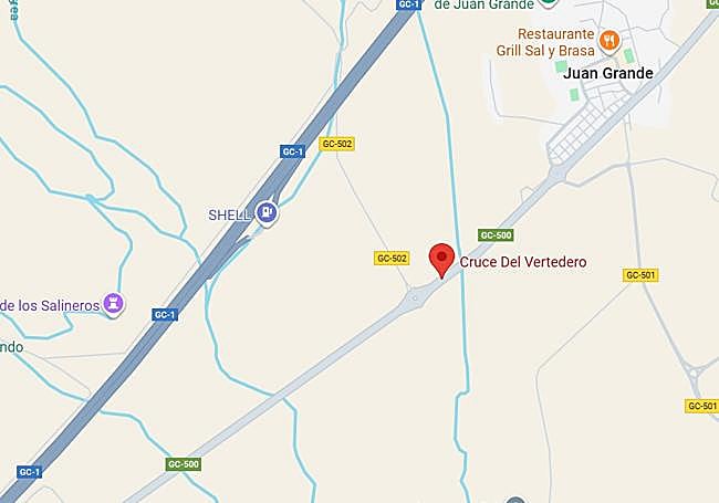 Localización donde ocurrió el accidente.