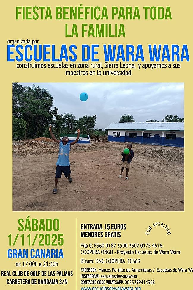 Cartel fiesta benéfica.