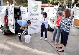 Un momento de la presentación del nuevo contrato en el parque de Santa Catalina.