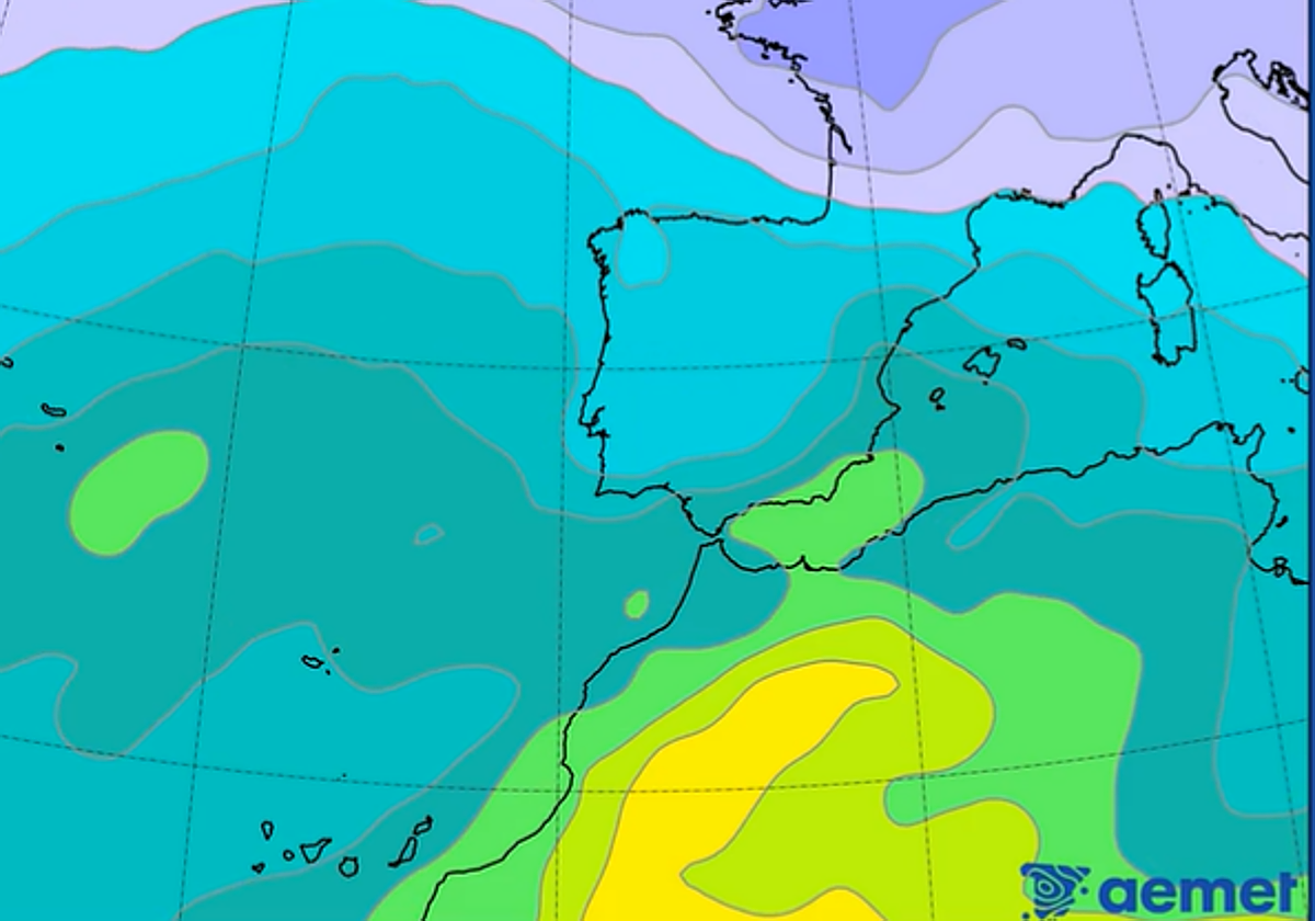 Imagen de la previsión del tiempo.
