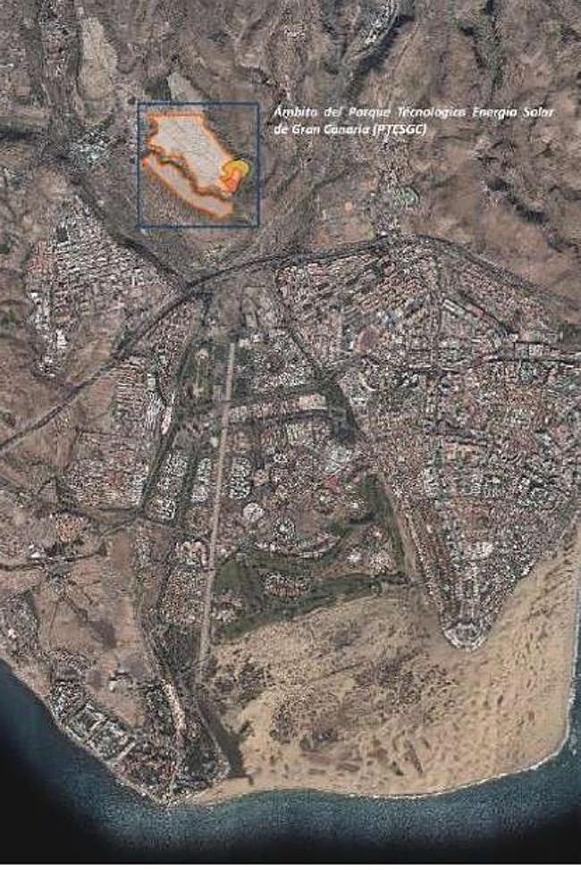 Localización de los parques fotovoltaicos en San Bartolomé de Tirajana.