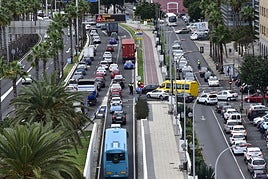Atasco en Las Palmas de Gran Canaria.