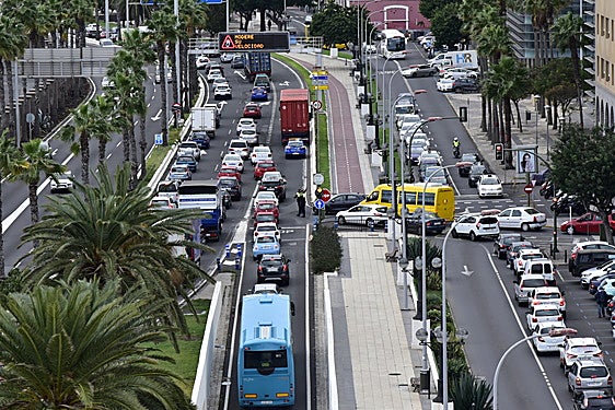 Atasco en Las Palmas de Gran Canaria.