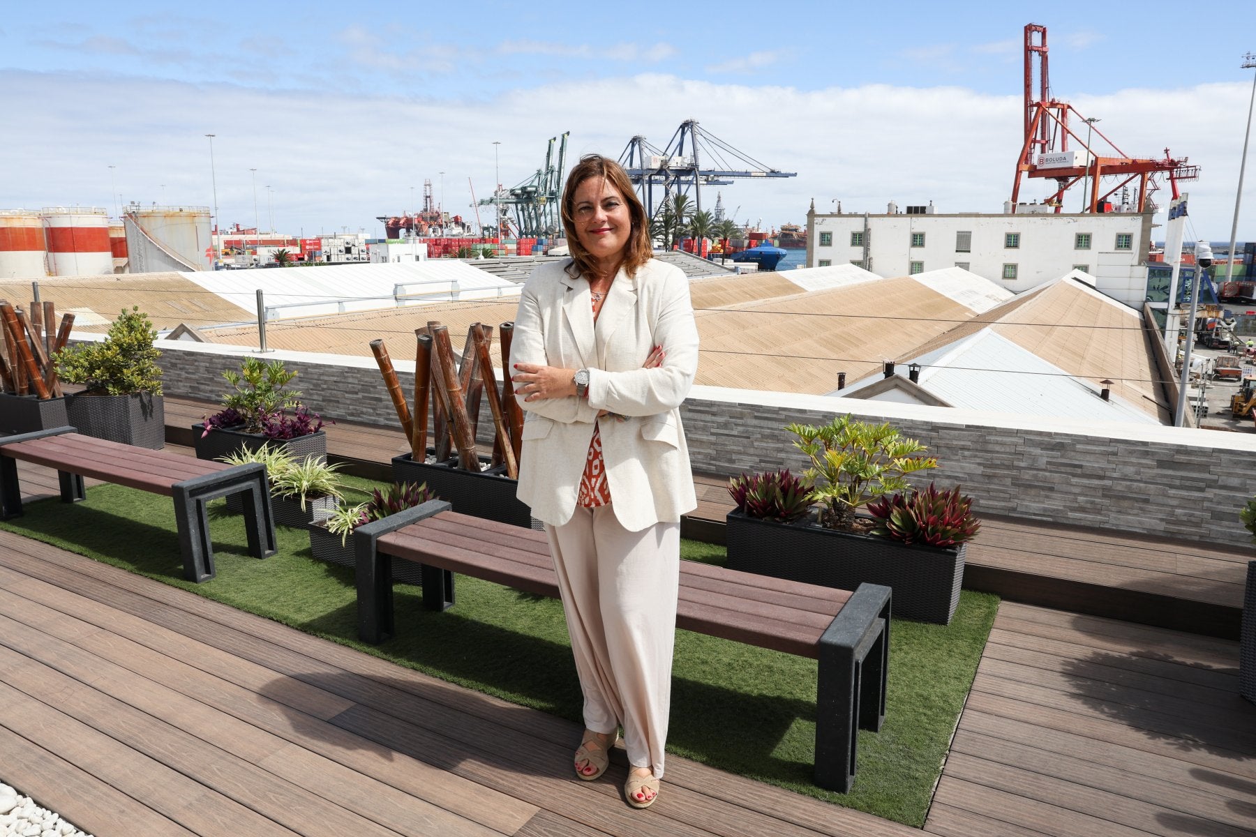 La presidenta del Puerto, Beatriz Calzada.