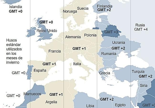 Zonas horarias de la UE